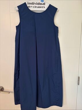 MaxMara Navy Sleeveless Maxi Shift Dress